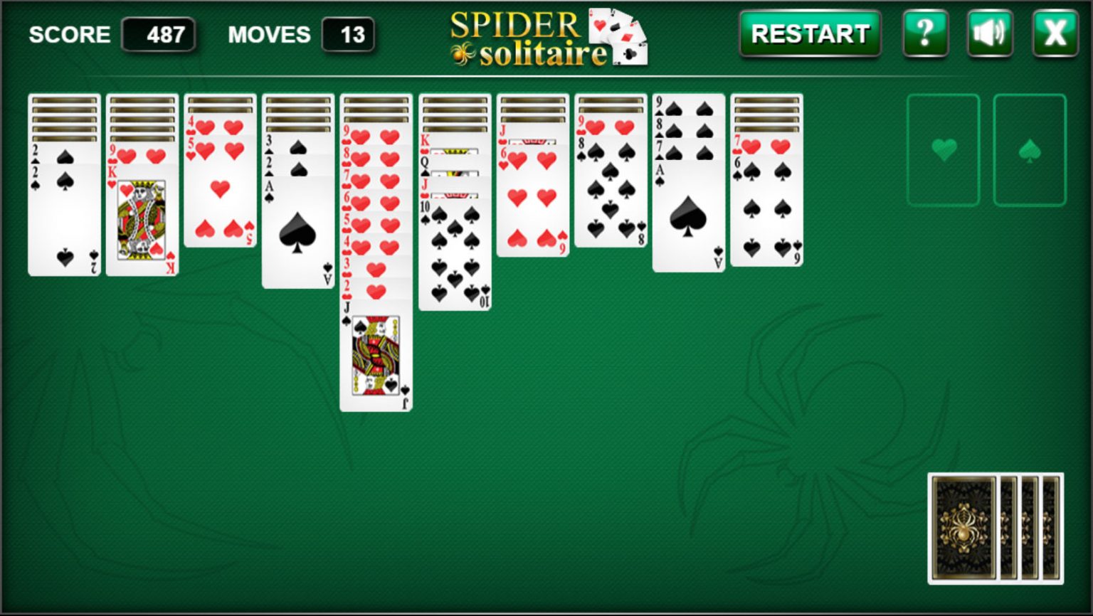 classic spider solitaire 4 suites